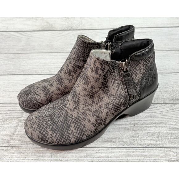 Alegria Sloan Snake Ankle Booties Zip Closure Platform Heels EU Size 40 - Picture 1 of 8